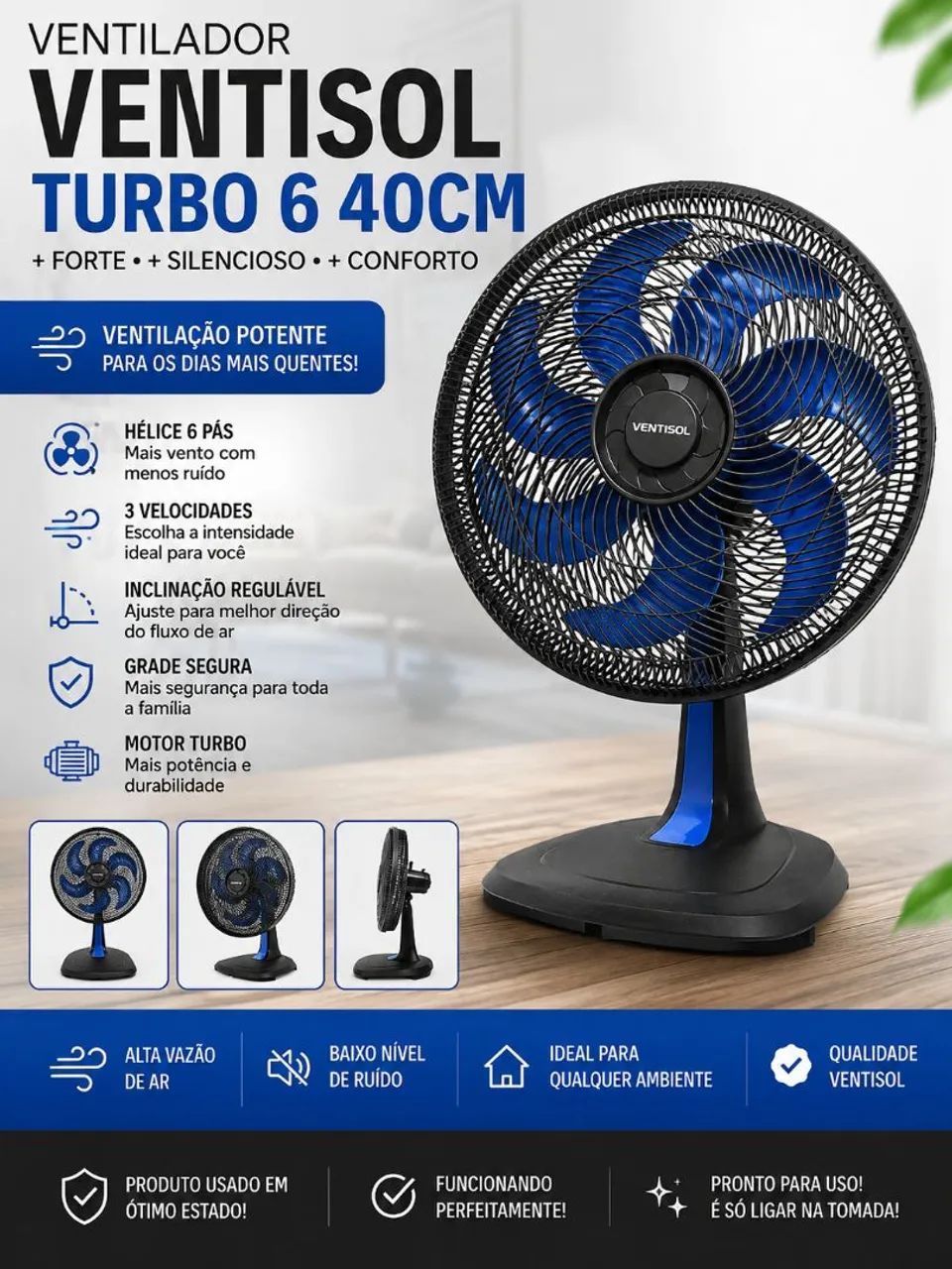 VENTILADOR VENTISOL ? FORTE, FUNCIONANDO PERFEITAMENTE | 