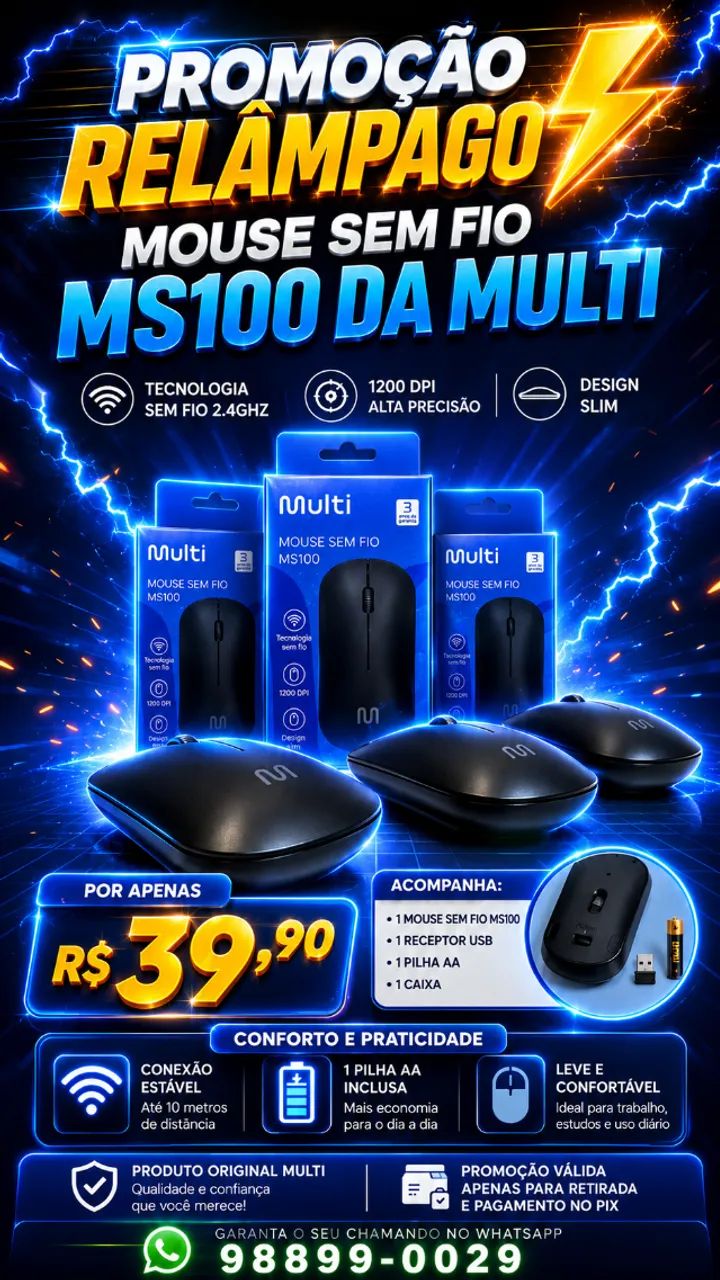 MOUSE SEM FIO - QUEIMA DE ESTOQUE