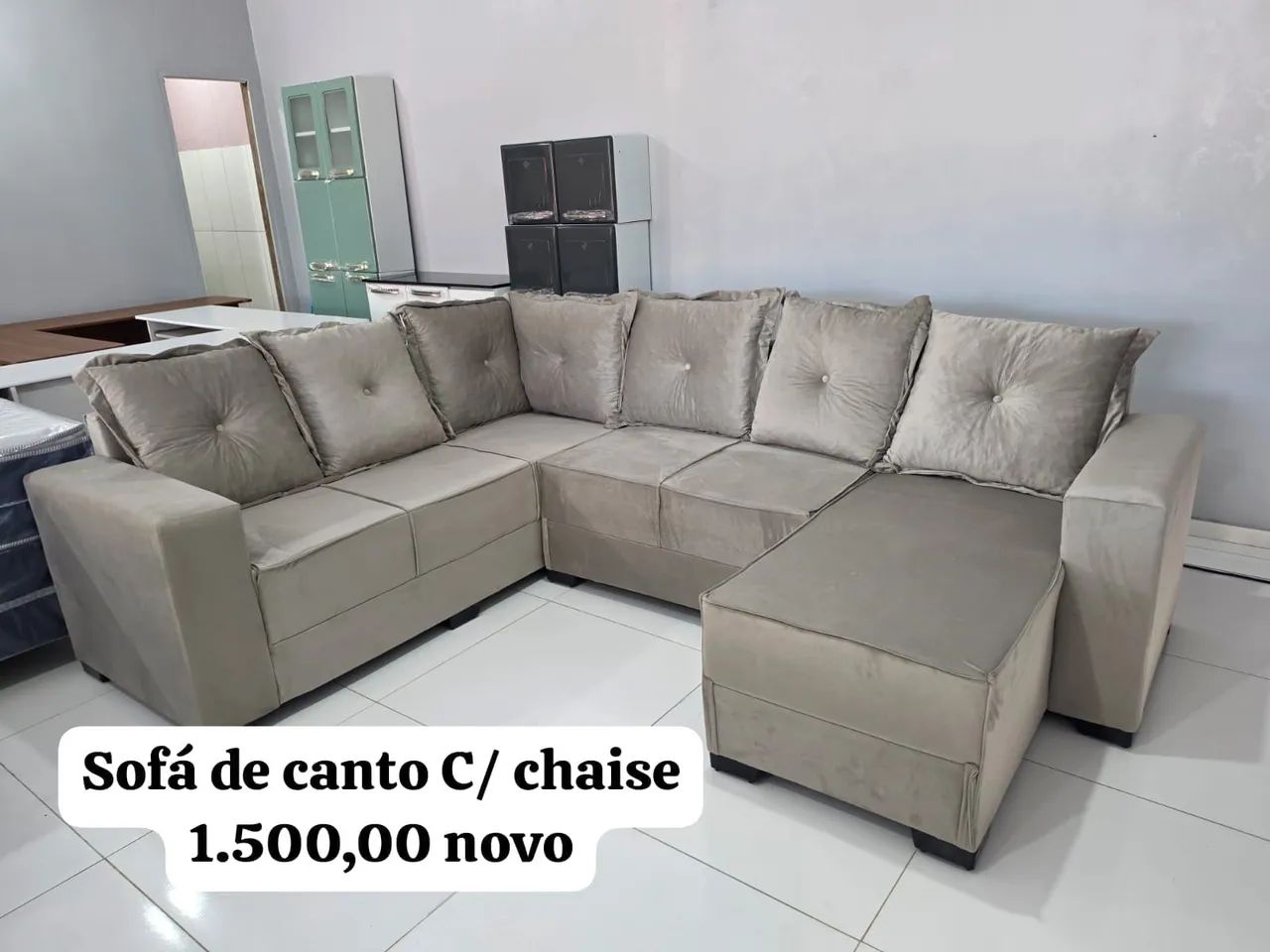 Sofá de canto com chaise novo - Foto 4