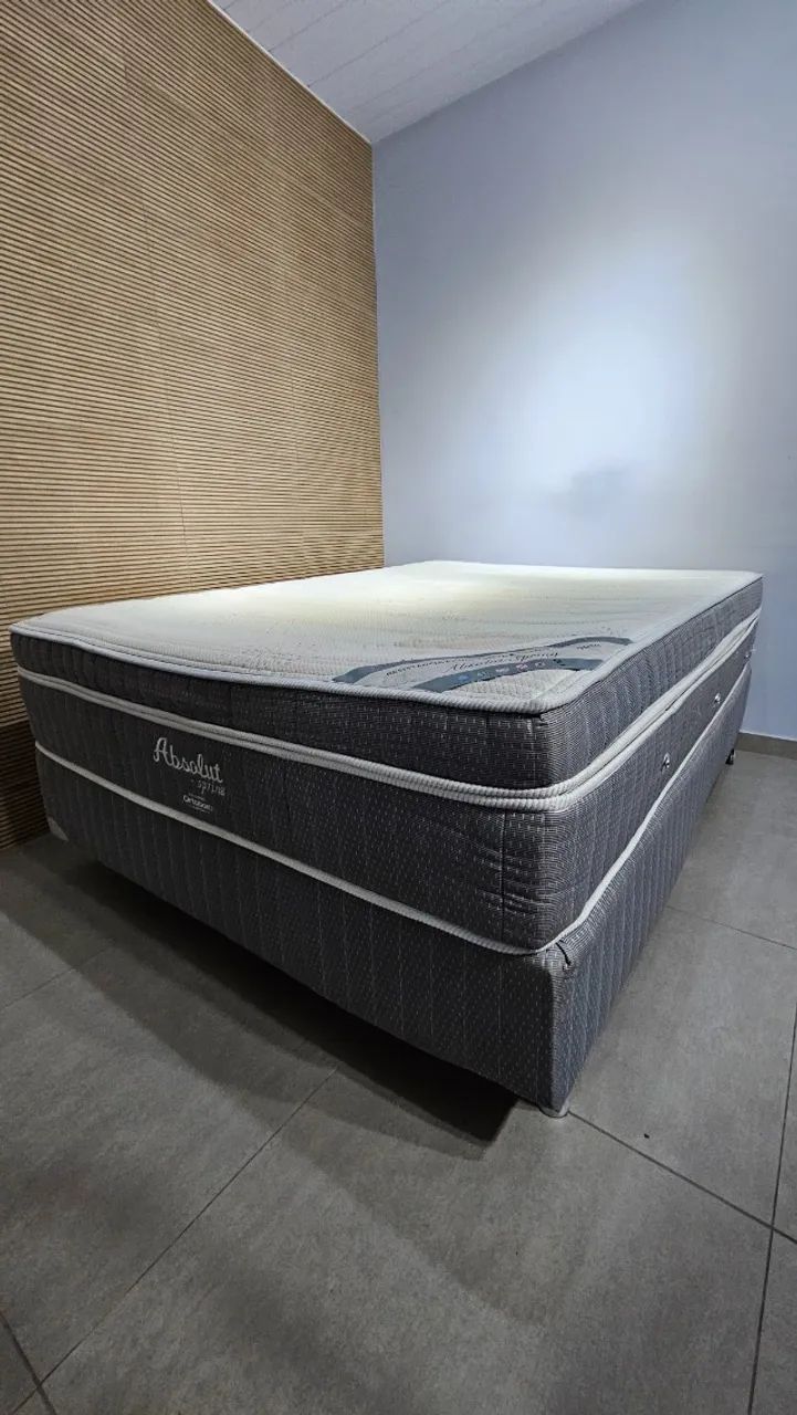 Cama Box + Colchão Ortobom Absolut Spring Casal