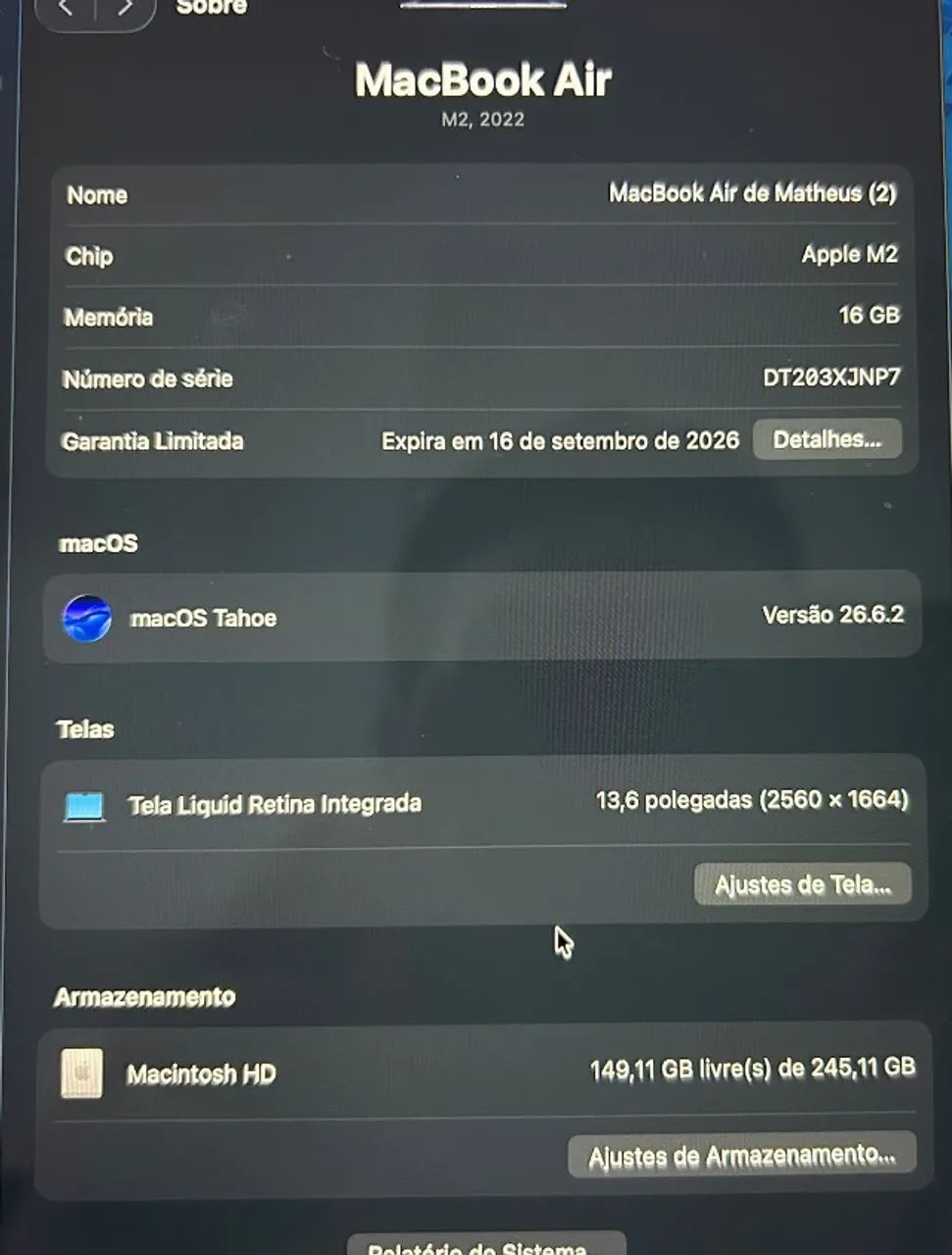 Macbook air m2 16gb - Foto 3