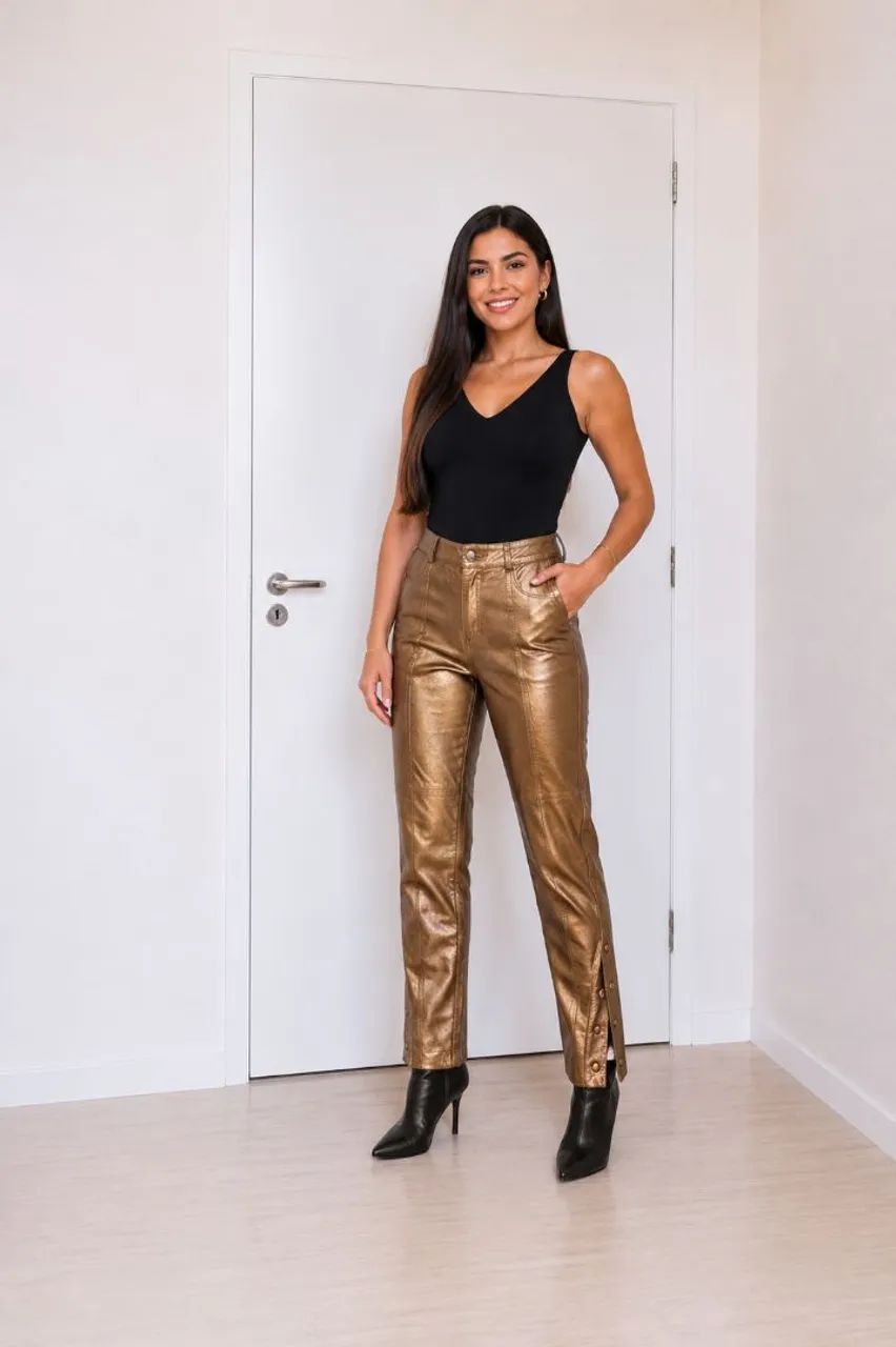 Linda calça de couro nova . - Foto 4
