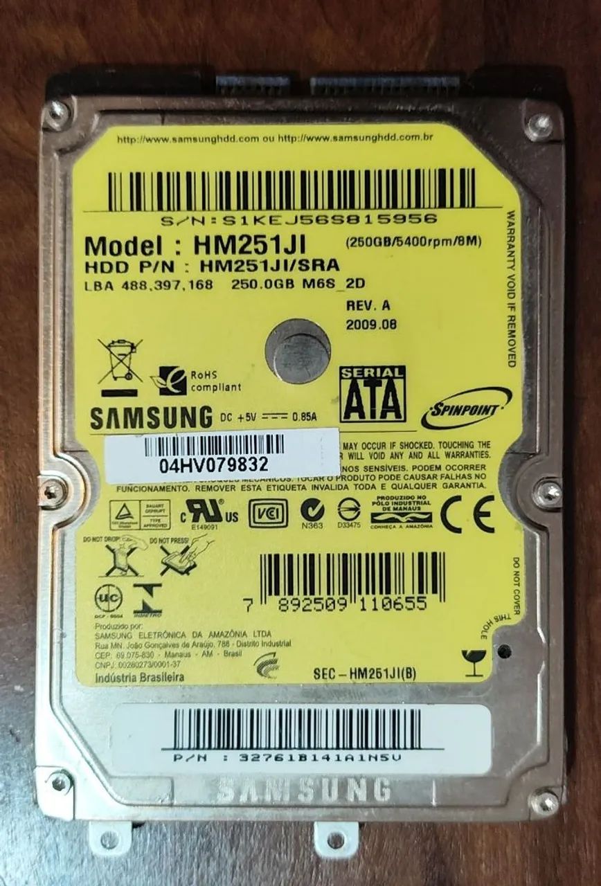 HD para Notebook Samsung 250GB - Foto 2