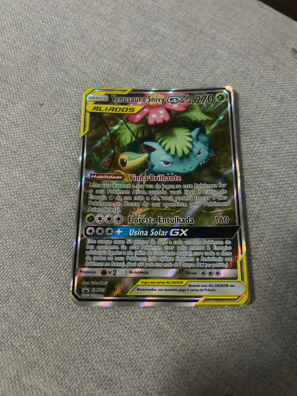 Carta Pokémon Venosaur e Snivy GX