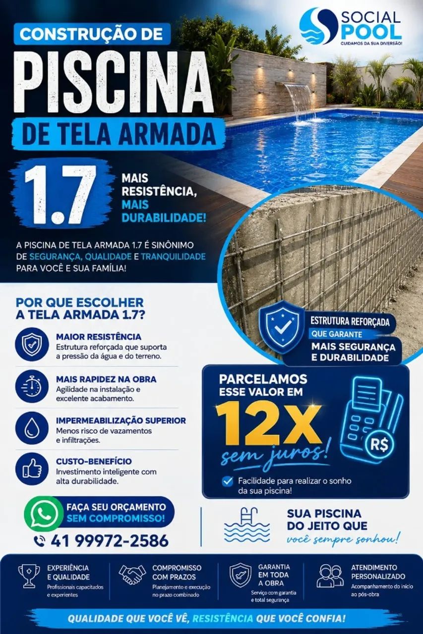CONSTRUÇÃO DE PISCINA EM TELA ARMADA 