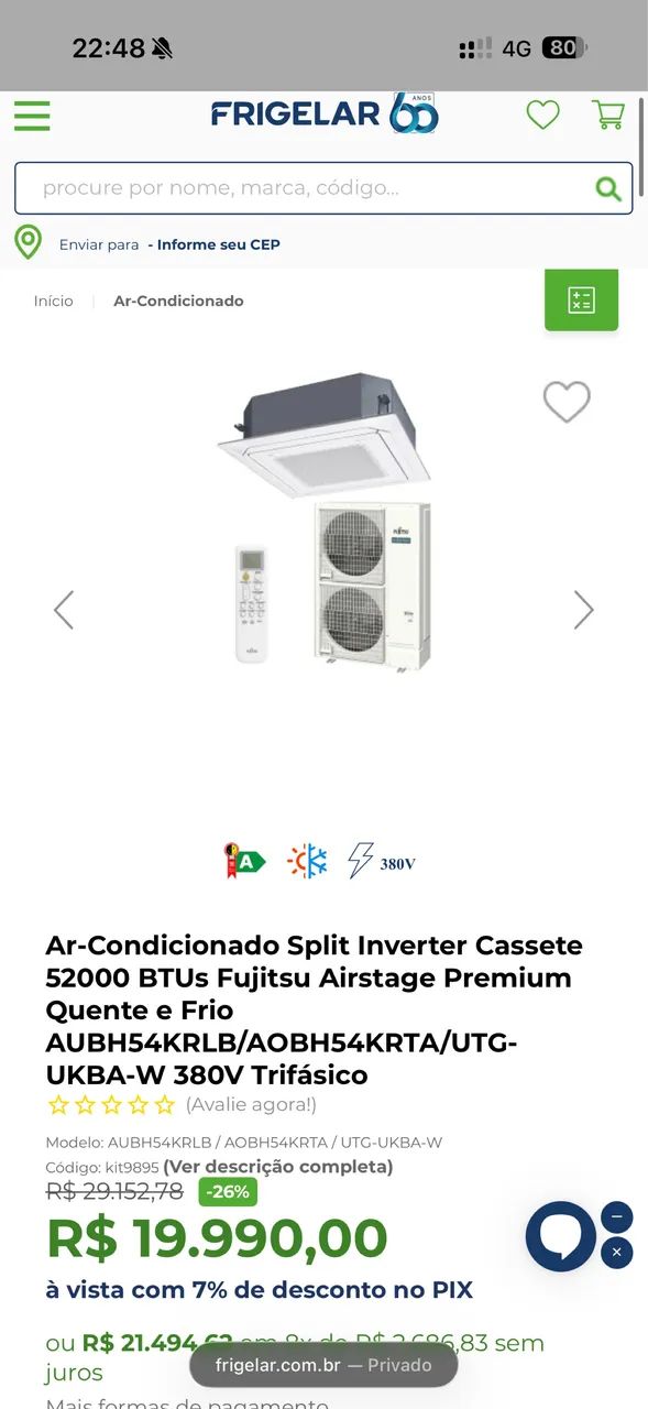 AR k7 Fujitsu 60 mil btus - Foto 3