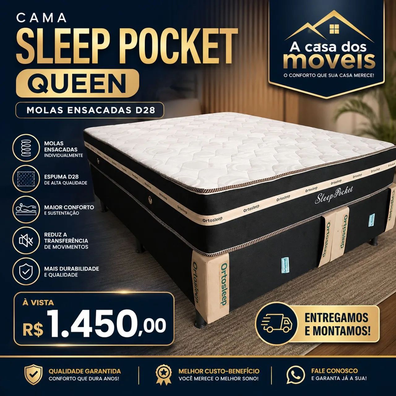Cama Queen 1.58x1.98