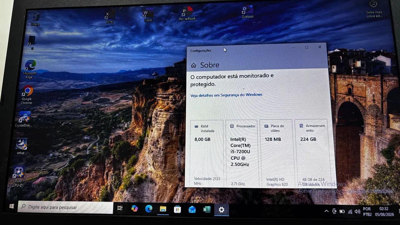 Notebook Acer i5 7200 com Ssd 240gb com 8gb ddr4 com placa video graphics 620  - Foto 3