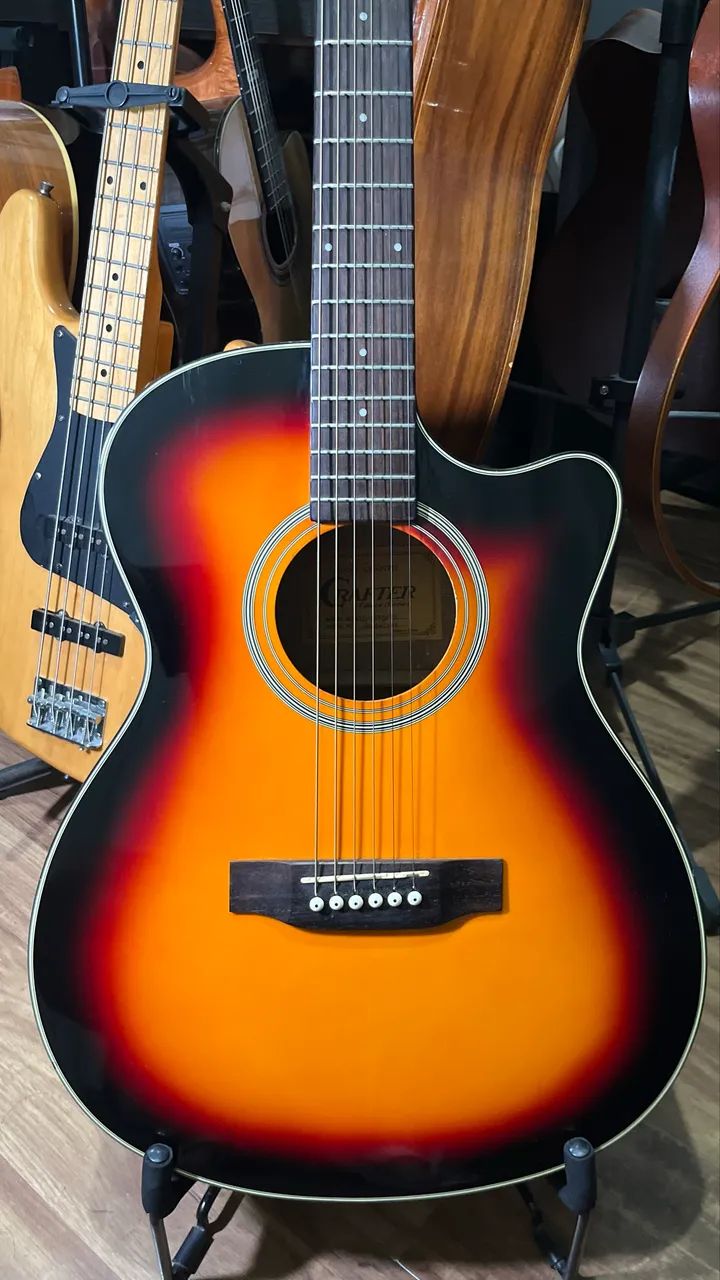 Violão Folk Crafter HTC-24EQ TS Eletroacústico Aço