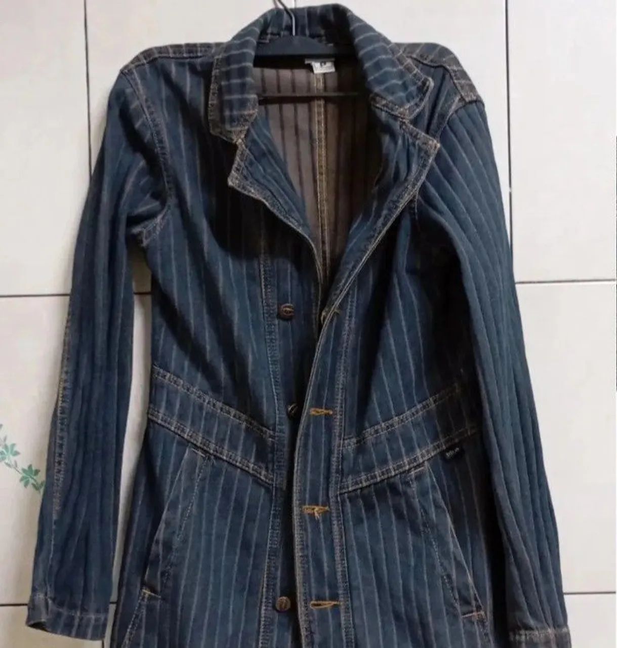 Sobretudo feminino jeans tamanho P 