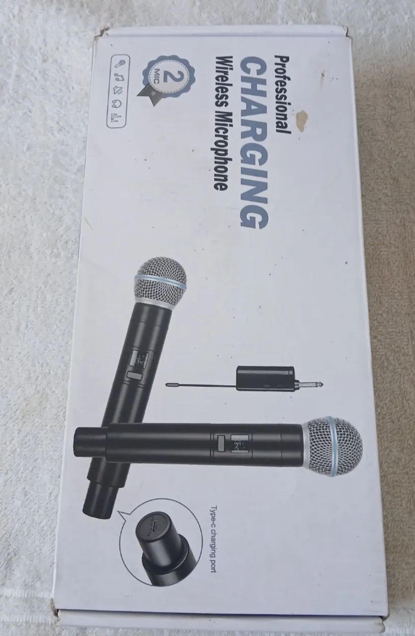 MICROFONE PROFESSIONAL DUPLO SEM FIO CHARGING