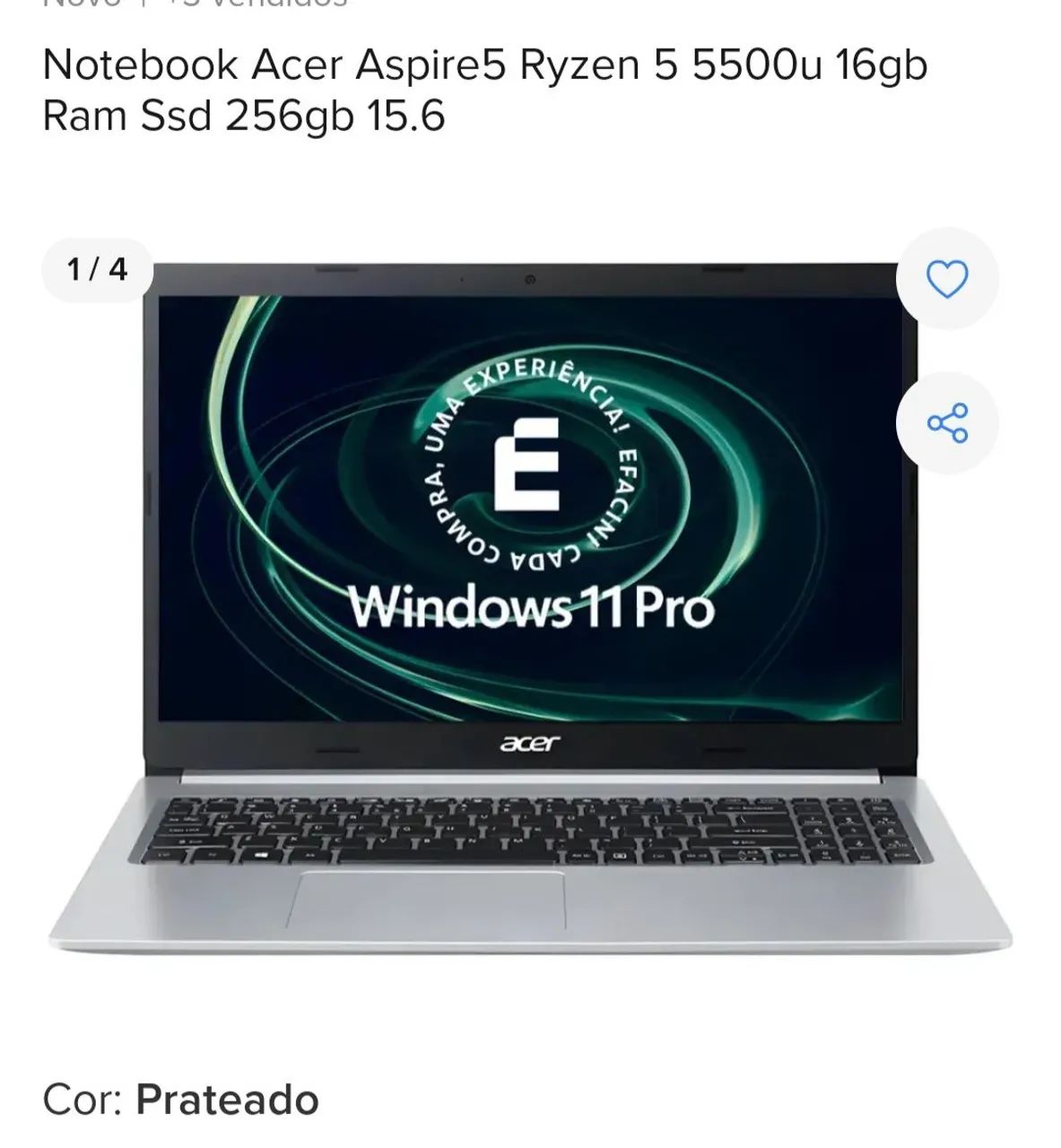 ◆ 15.6ｲﾝﾁﾉｰﾄ _Aspire E5 / Win10 / Ms Office  ② ◆ Notebook Acer Aspire 5 Rizen - Notebooks - Ponta Verde, Maceió