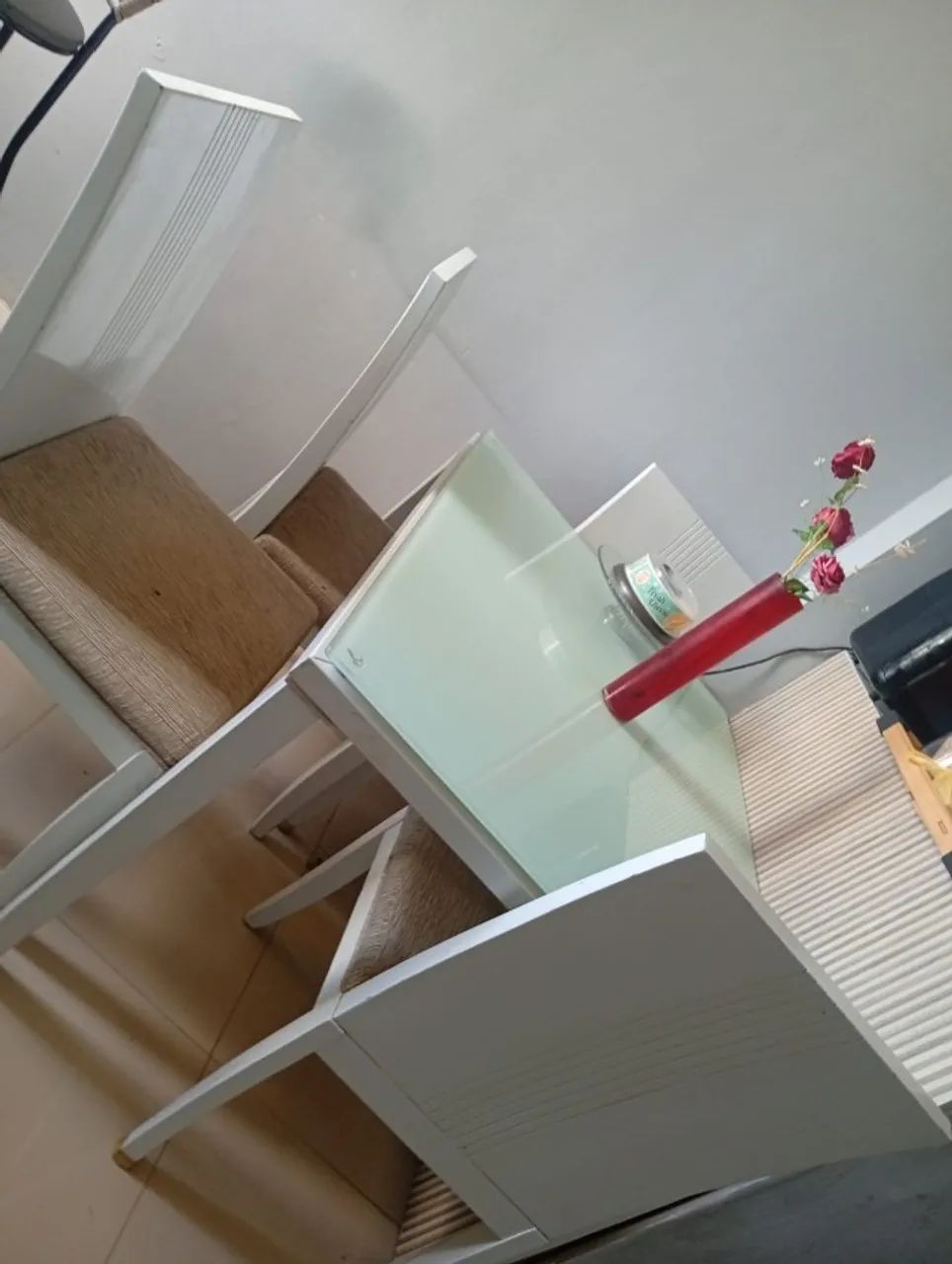 MESA JANTAR de Metal -  Tampo de Vidro (RETANGULAR) - Foto 3