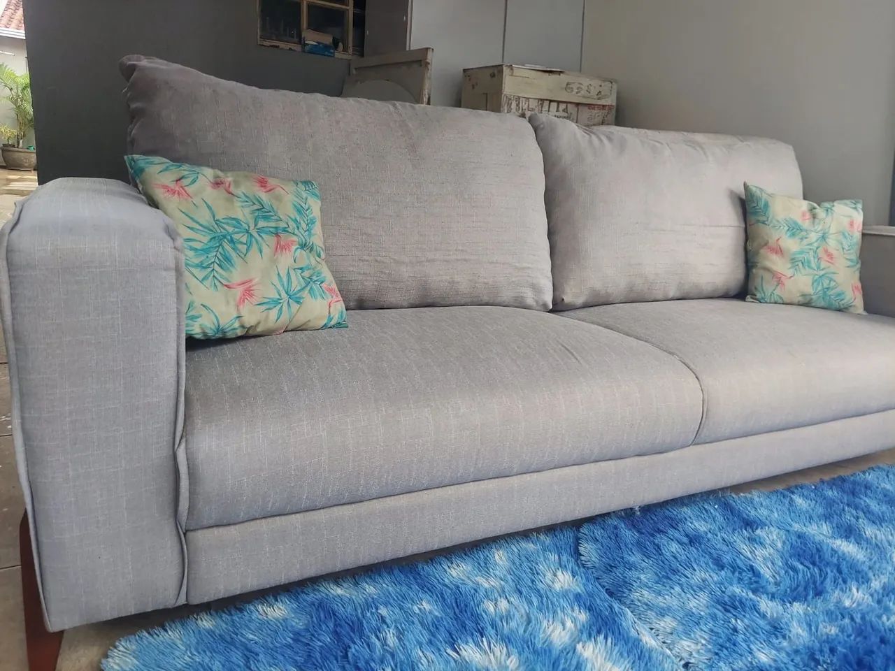 VENDO  SOFA TECIDO EM LINHO - Foto 2
