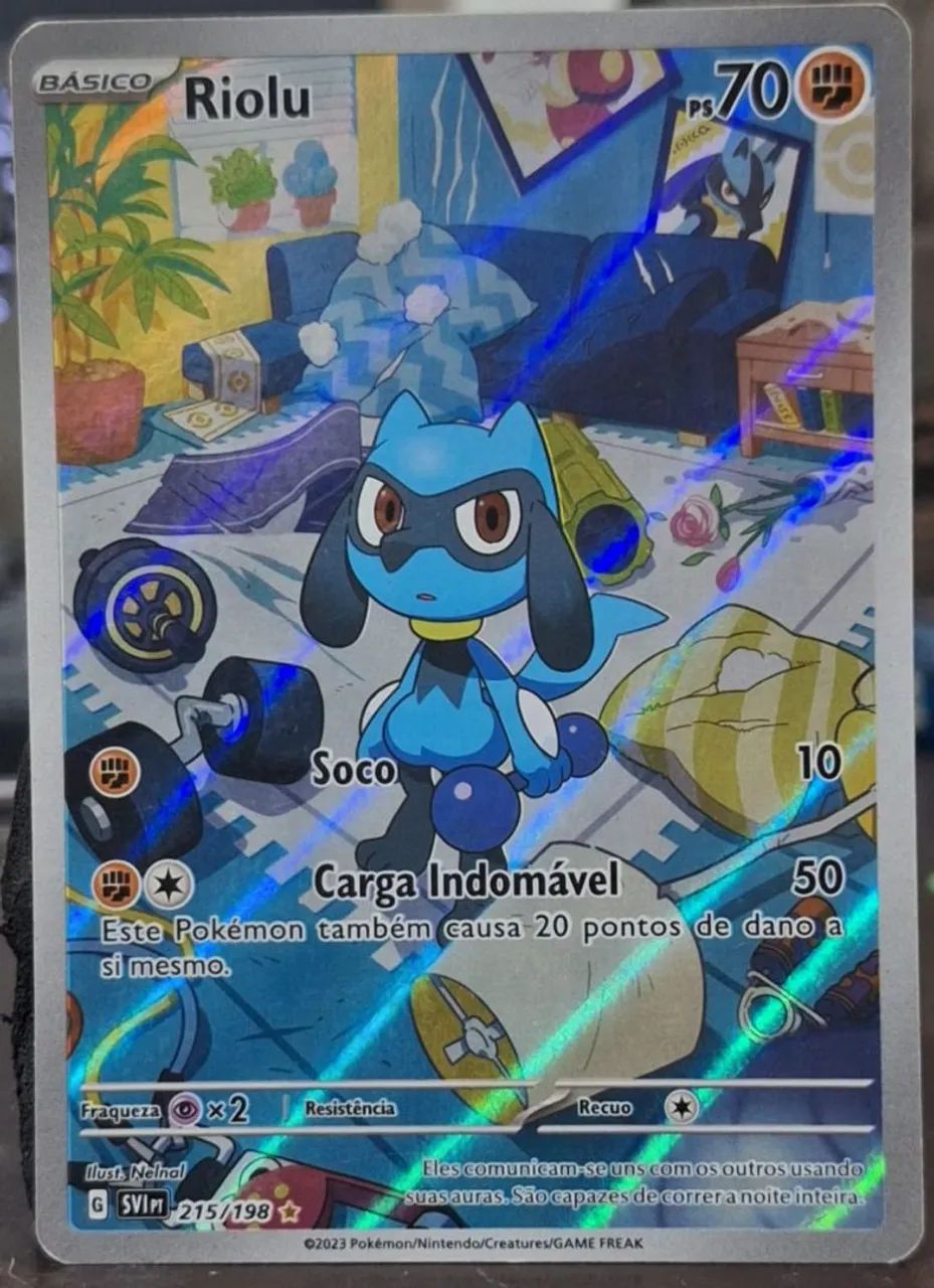 Carta Pomemon Riolu FULL ART