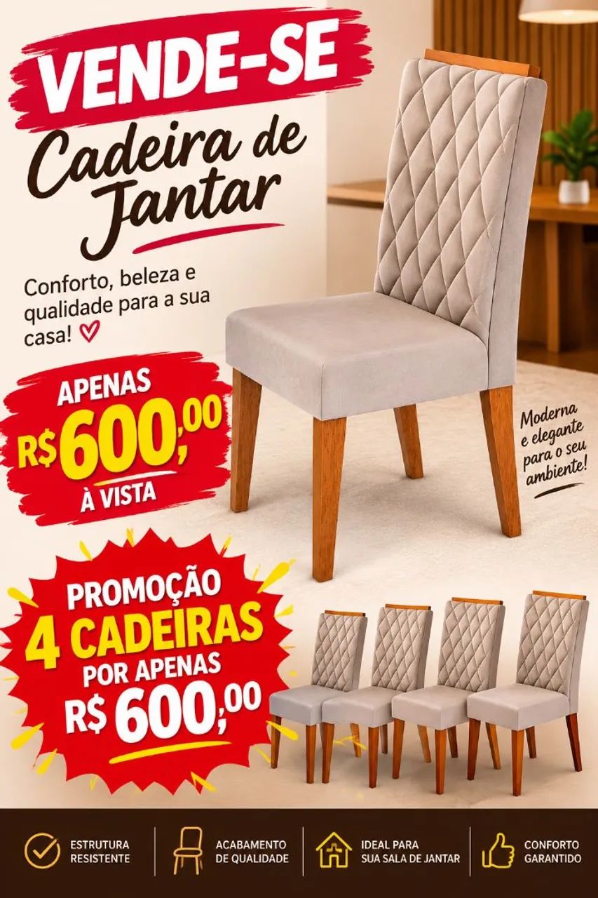 Vende-se cadeiras para mesa de jantar.