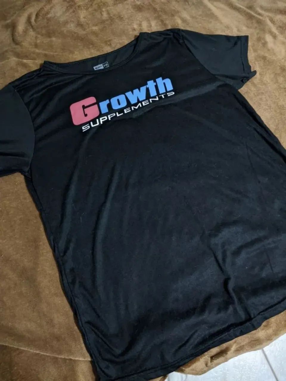 Camiseta Preta Growth Tamanho GG Academia Treino