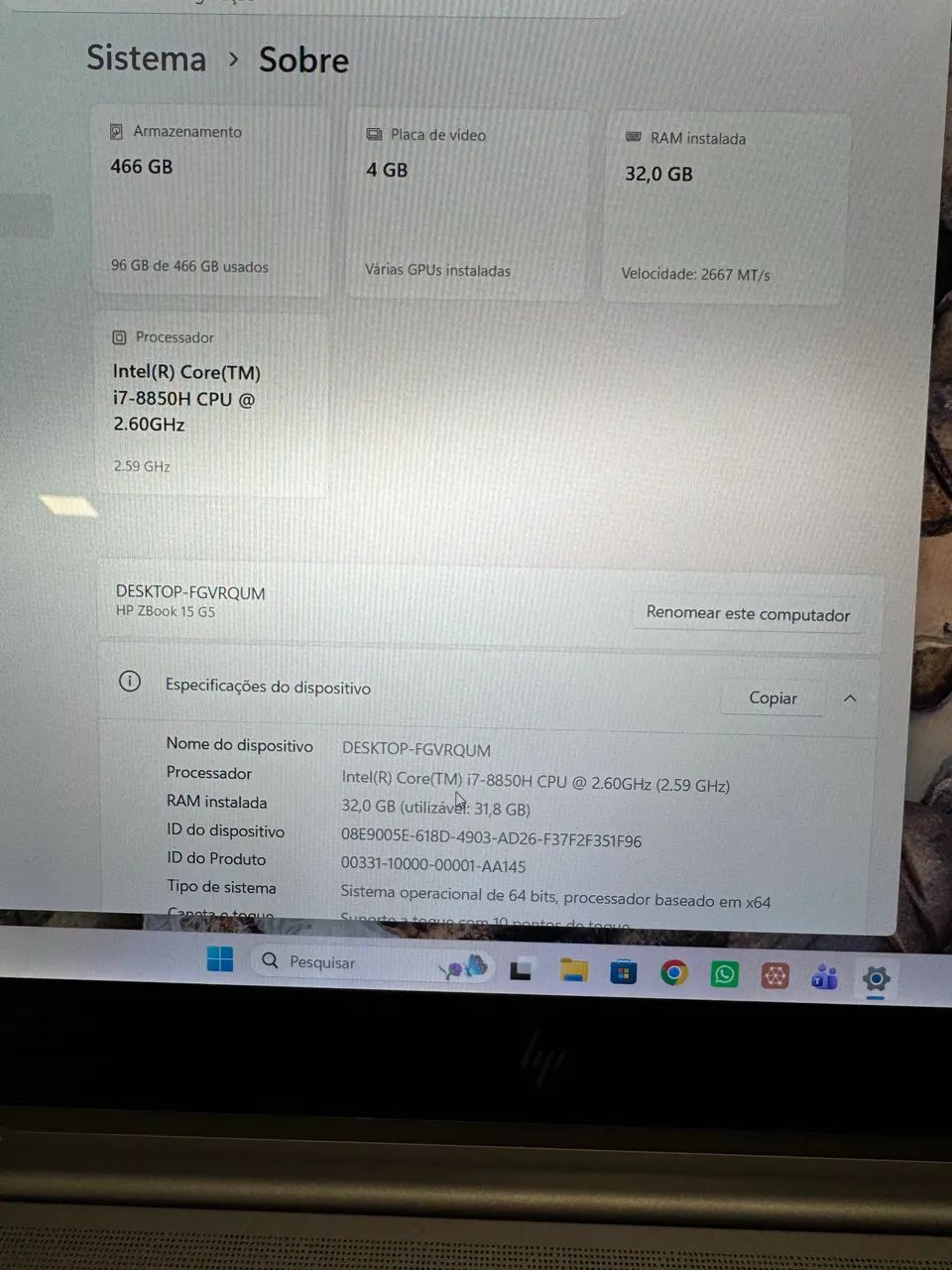 Notebook gamer hp zebook 15 g5 32ram 512ssd tela touch - Foto 2