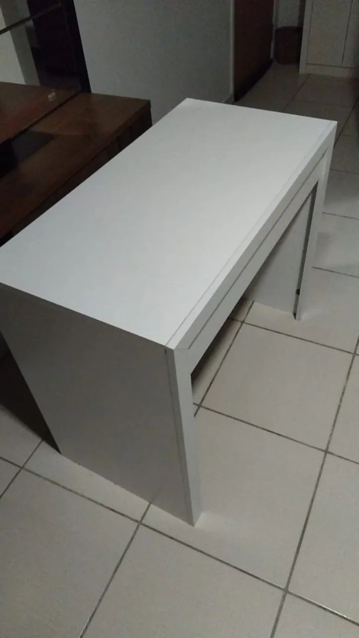 Mesa Escrivaninha 1 Gaveta Home Office Branco - - Foto 4