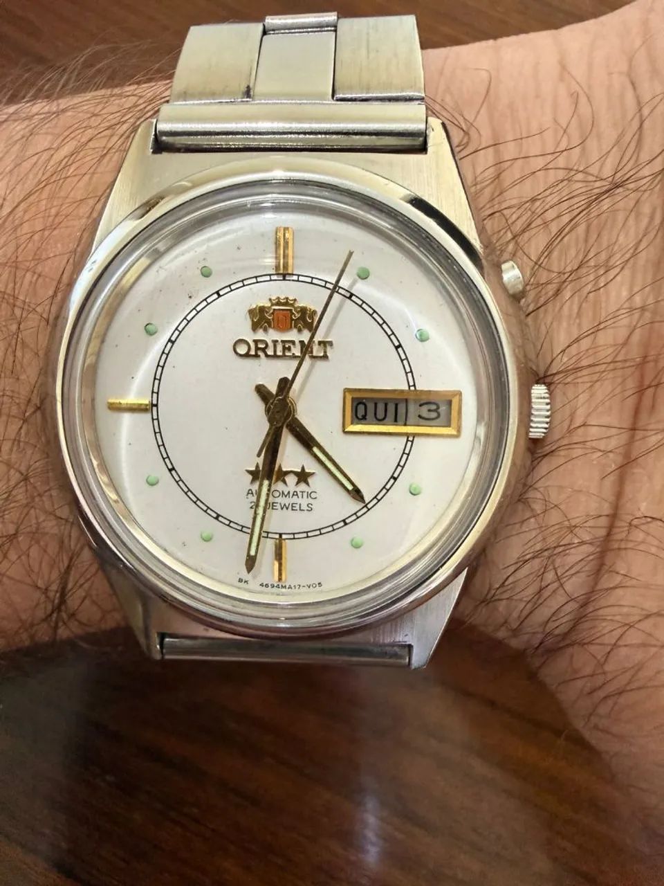 Relógio Orient 3 Estrelas Vintage Automático 21 Rubis 469MA1 - Foto 4