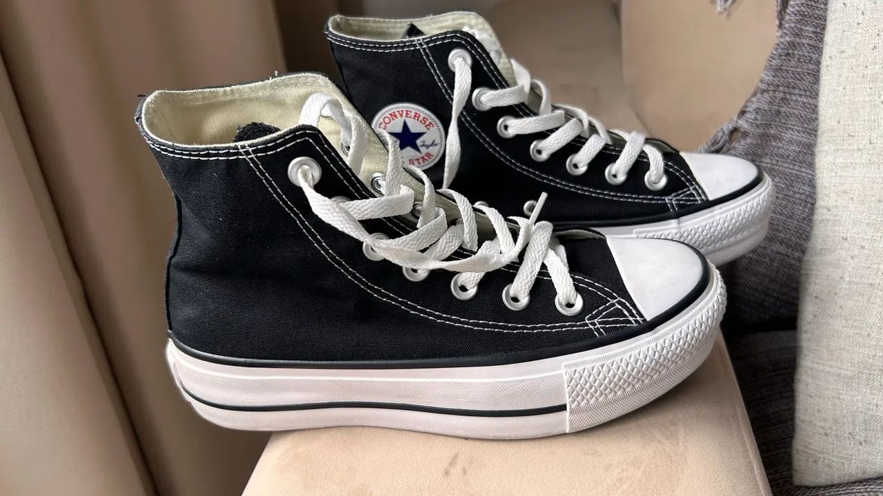 Tênis Allstar plataforma preto  - Foto 5