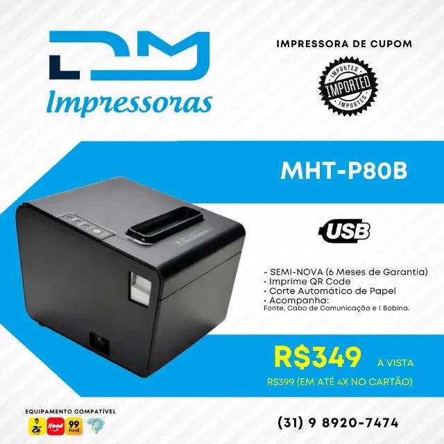 Impressora Termica de Cupom MHT-P80 (06 Meses Garantia)