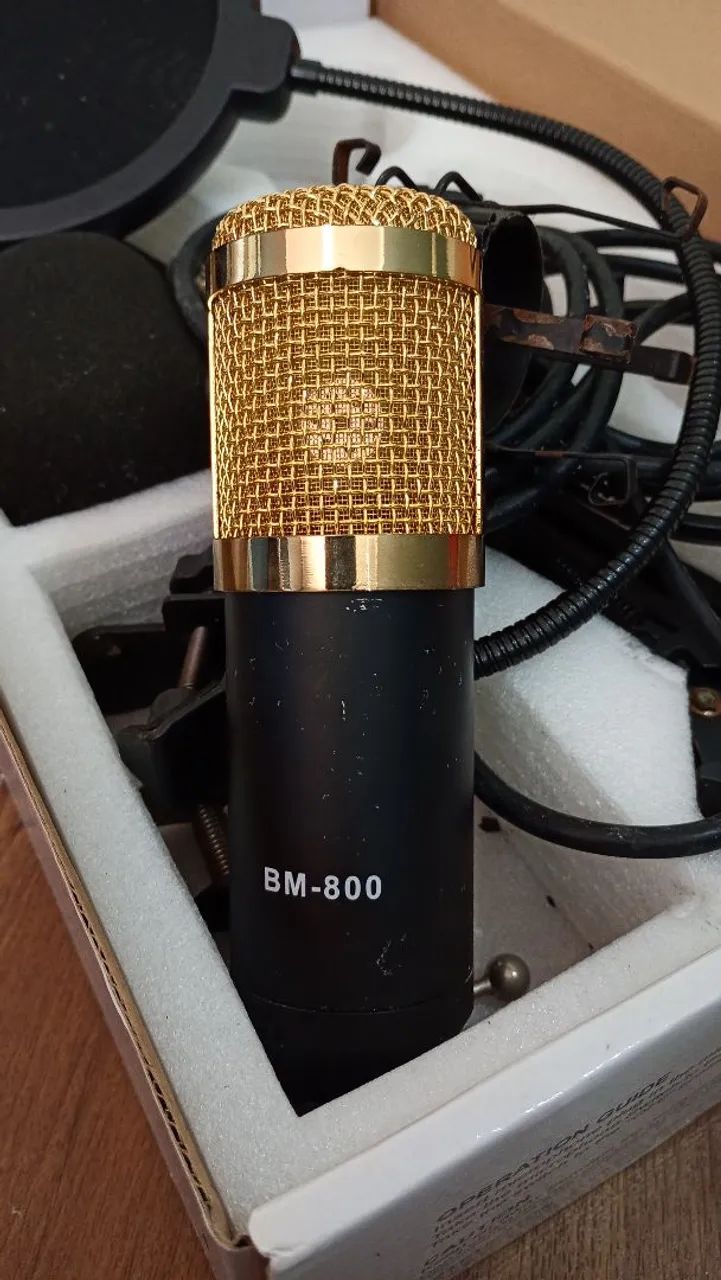 Kit Microfone Condensador BM-800 com Braço Articulado e Pop Filter - Foto 3