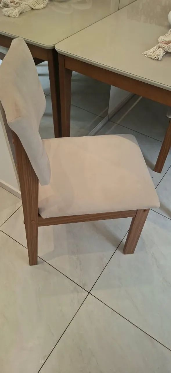 Mesa de Jantar 6 lugares, Tampo com Vidro 1,60m x 90cm - Foto 4