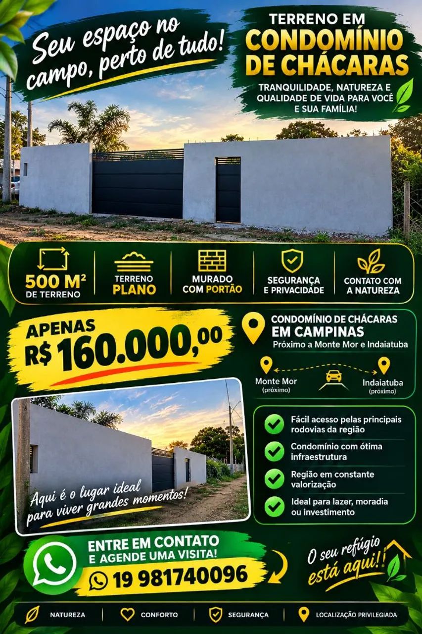 Terreno em condomínio de chácaras