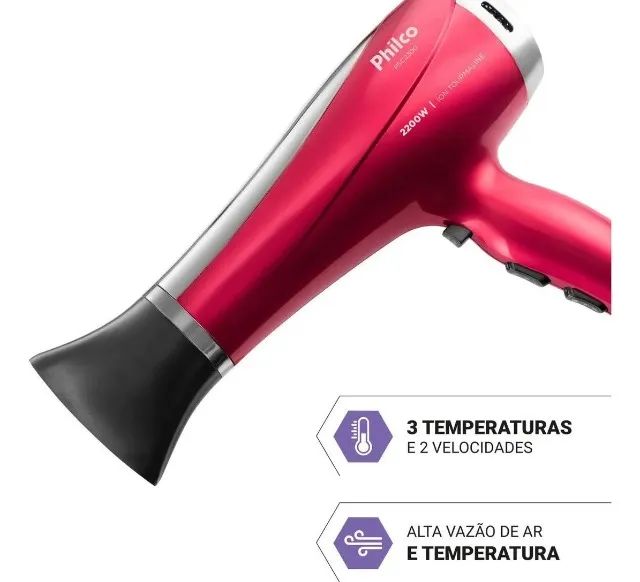 Secador de Cabelos Philco Bivolt 2200W PSC2300 Potência, Tecnologia e Design Premium - Foto 2