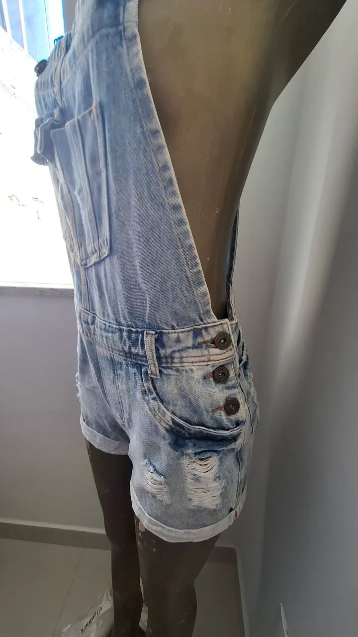 Jardineira Jeans 38 - Foto 2