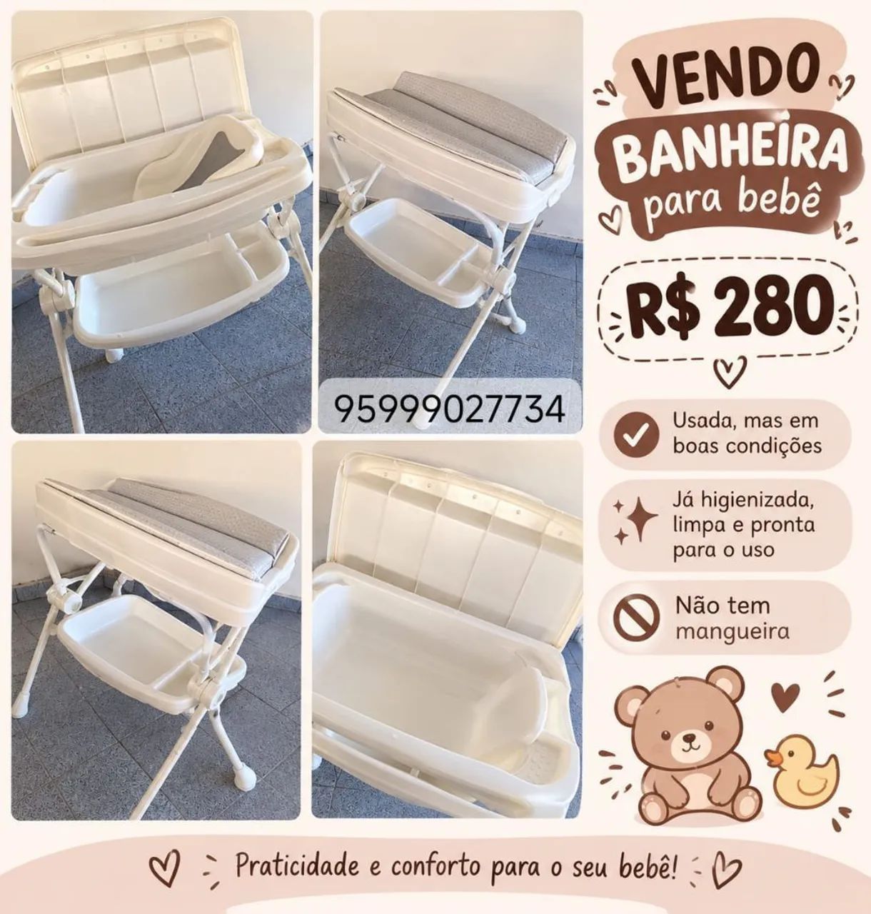 Vendo banheira de bebê 