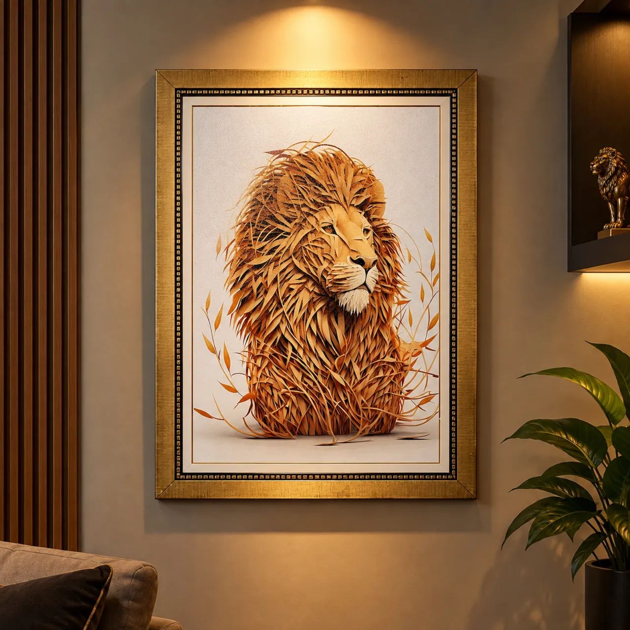 Quadro resinado leão 