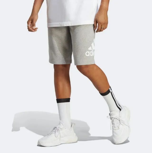 bermuda moletom adidas logo masculina
