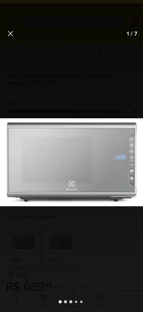 Micro-ondas Electrolux Prata Com Painel Integrado 31L (mi41s)