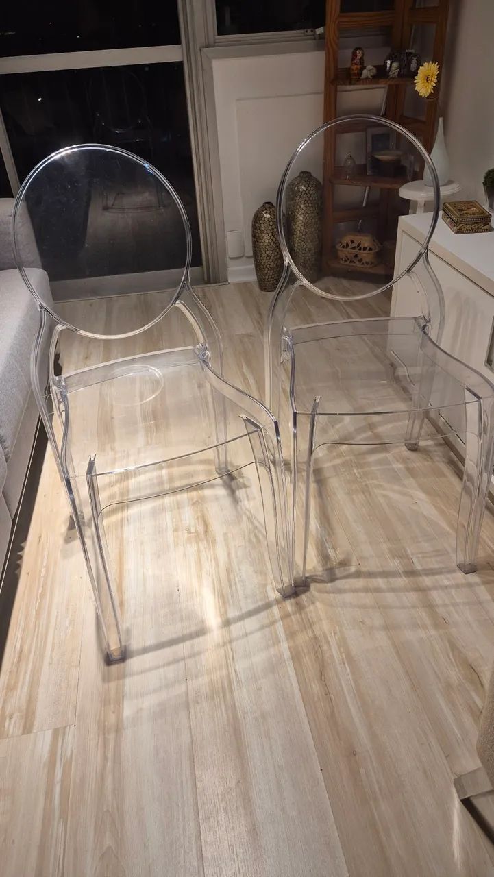 Lote 4 Cadeiras Acrílicas Elizabeth Ghost Transparentes - Foto 3