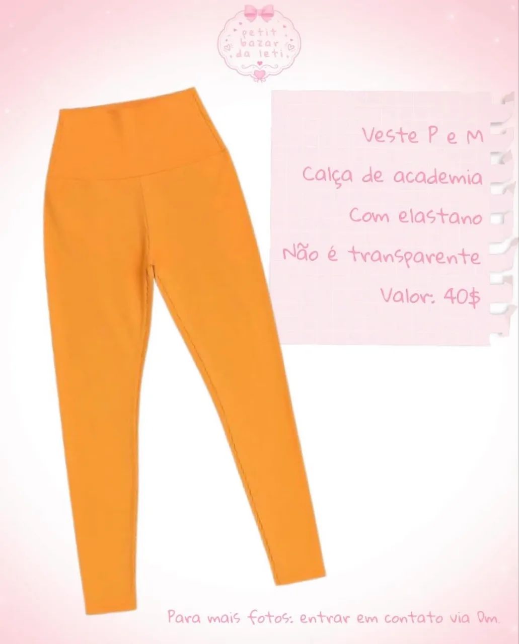 Calça legging laranja M
