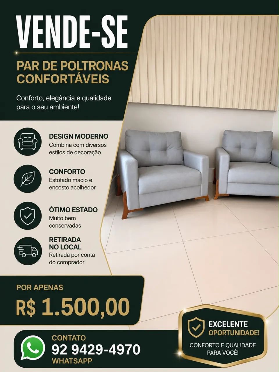 Poltrona em linho