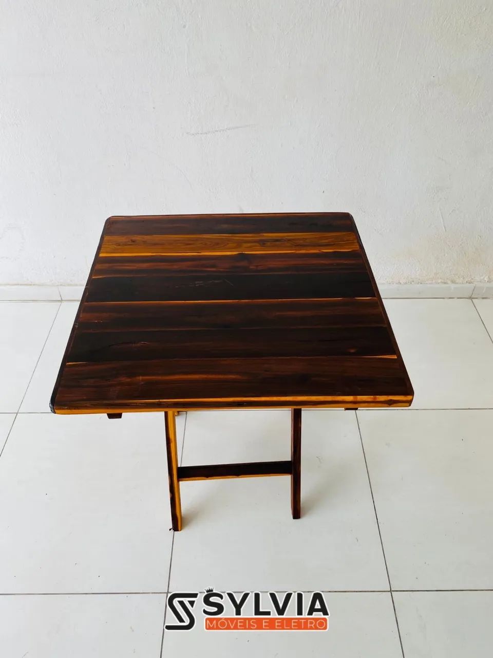 Mesa dobrável 70x70 envernizado  - Foto 5