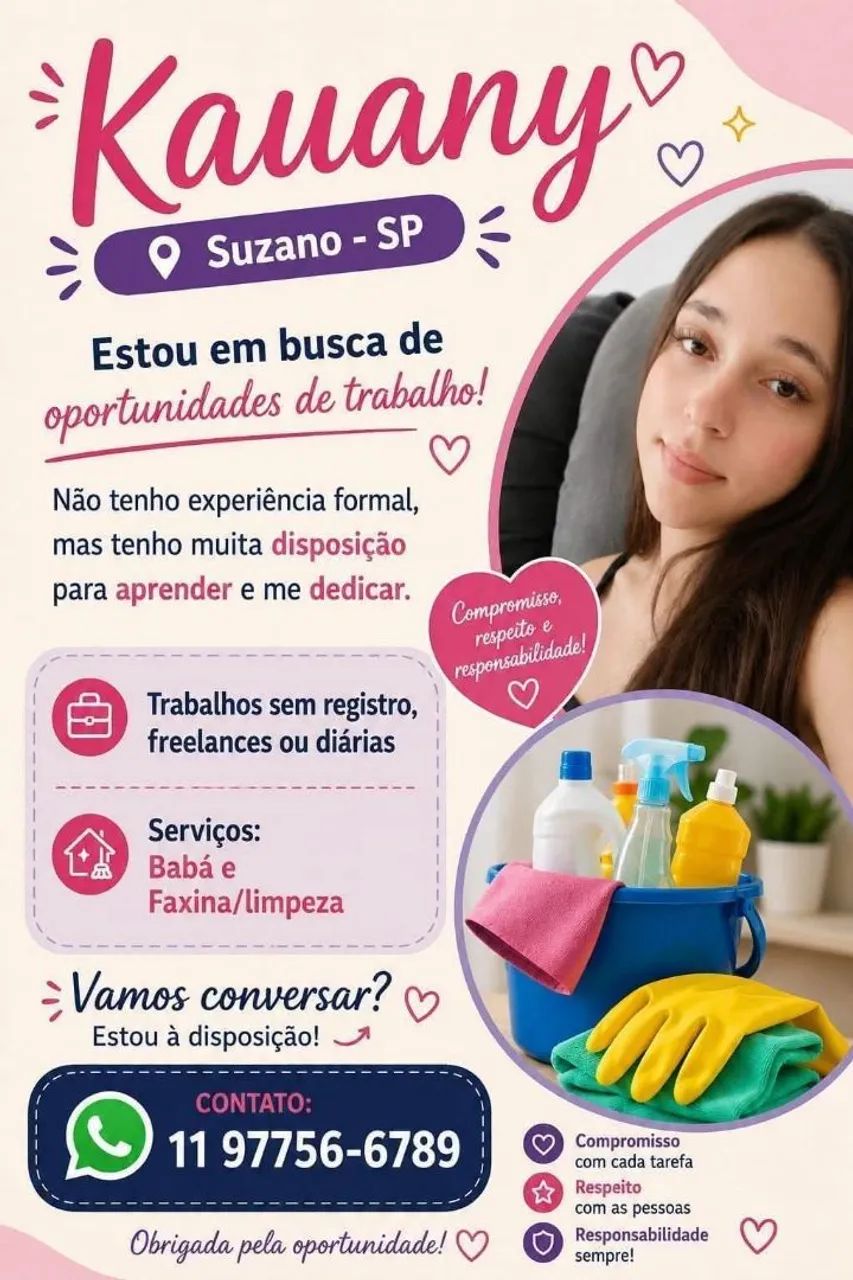 Diarista, caprichosa e responsável 