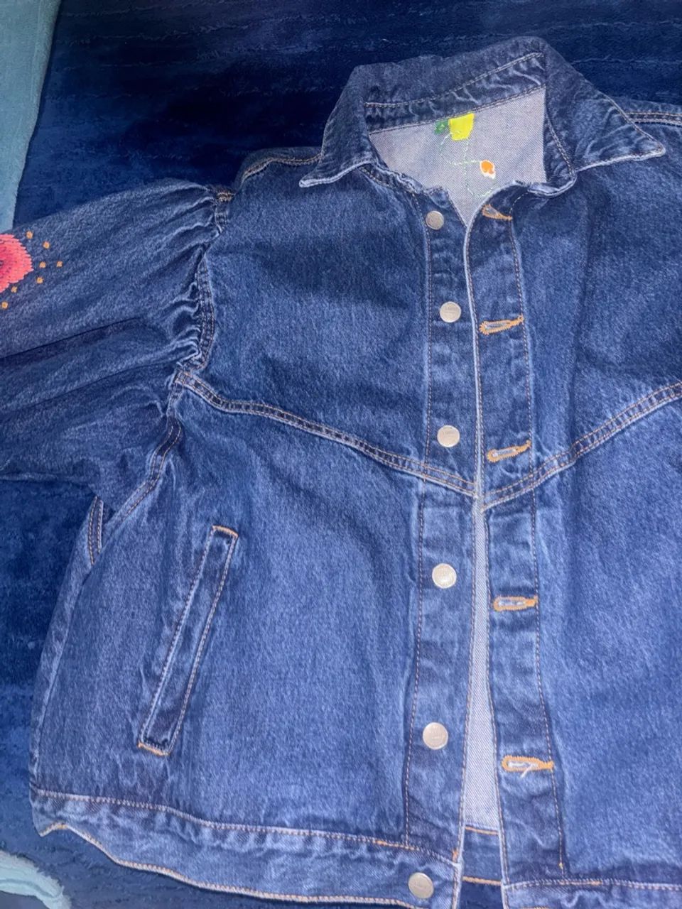 Jaqueta Jeans Bordada - Farm  - Foto 3