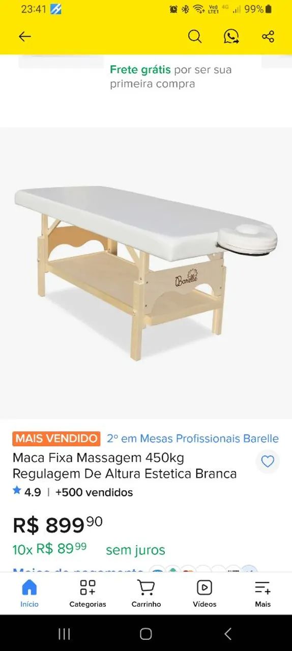 Vendo maca para massagem