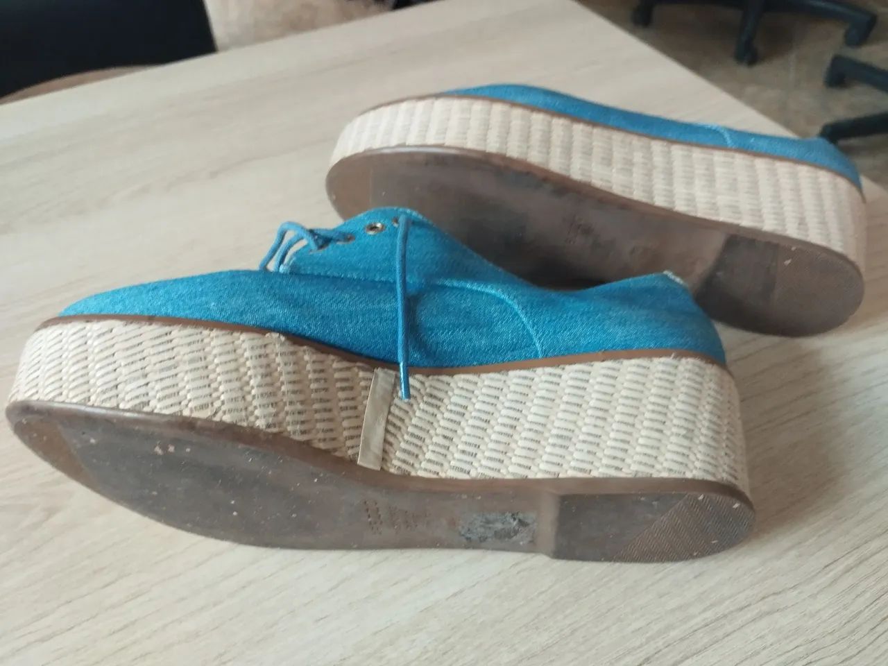 Plataforma AREZZO _ JEANS AZUL - excelente estado  - Foto 5