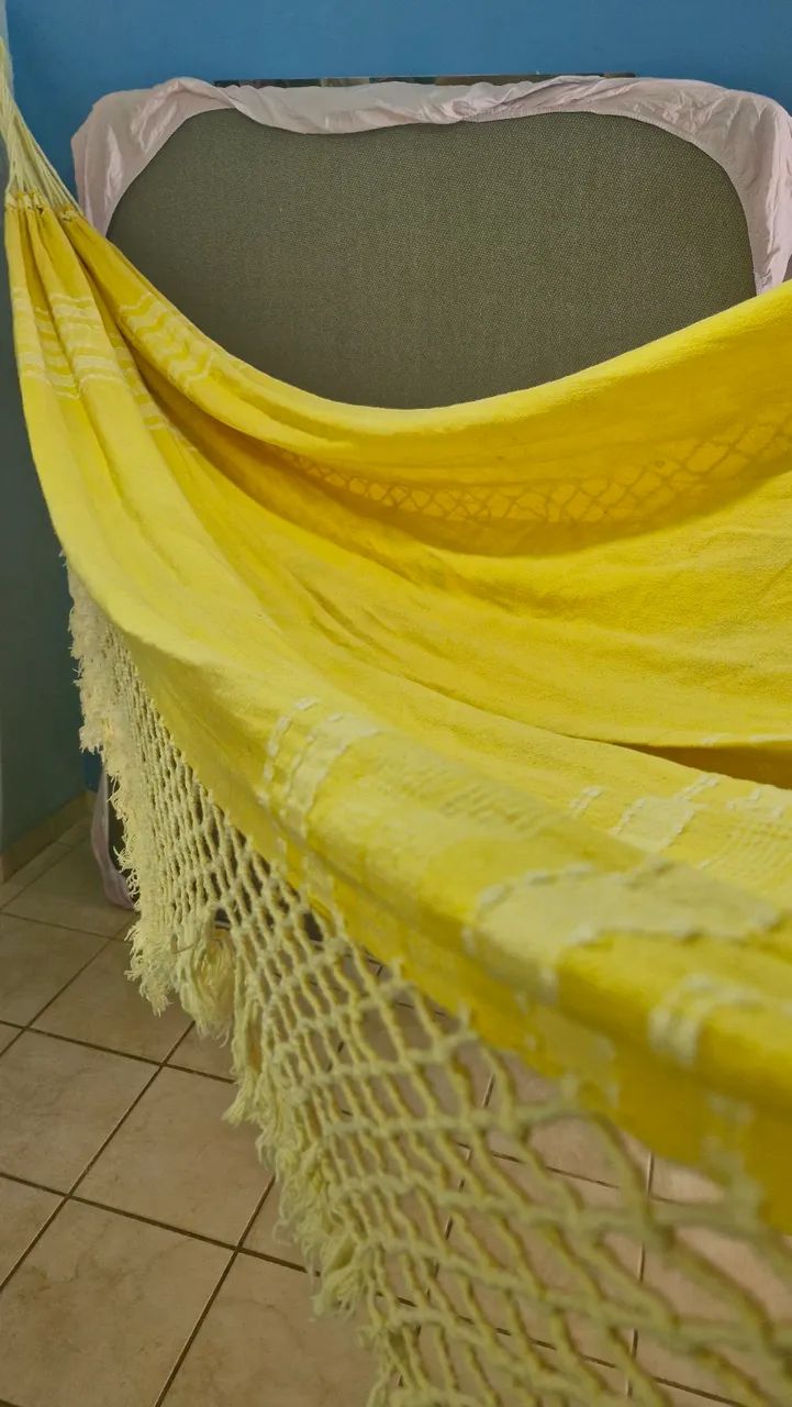 Rede de dormir amarela - Foto 2
