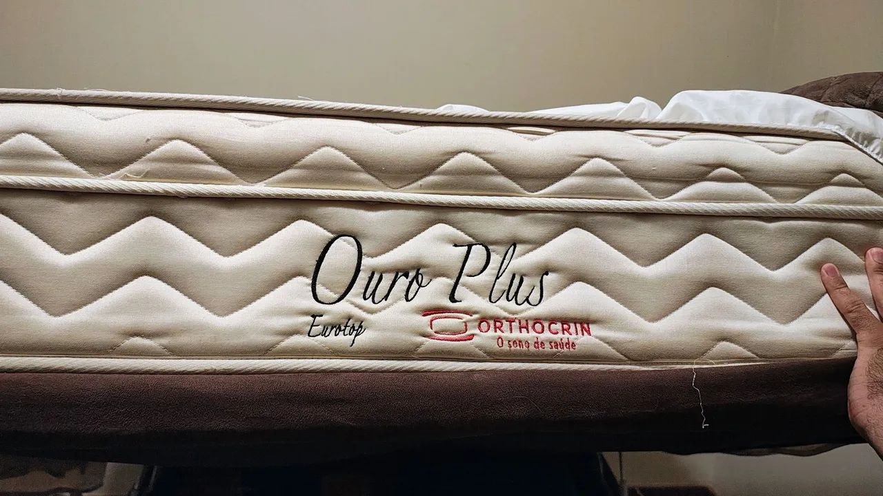 Cama Box Baú Queen + Colchão Ortopédico Orthocrin Ouro Plus