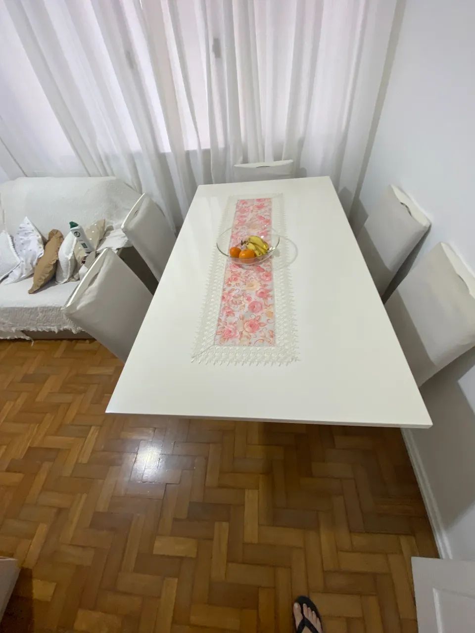 Mesa com 6 cadeiras de laca Branca  - Foto 5
