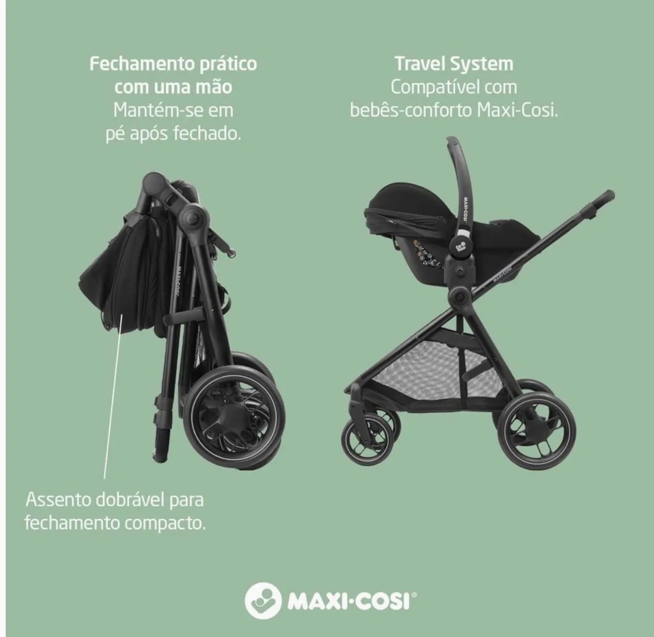 Carrinho de bebê+ bebê conforto Maxi Cosi - Foto 5