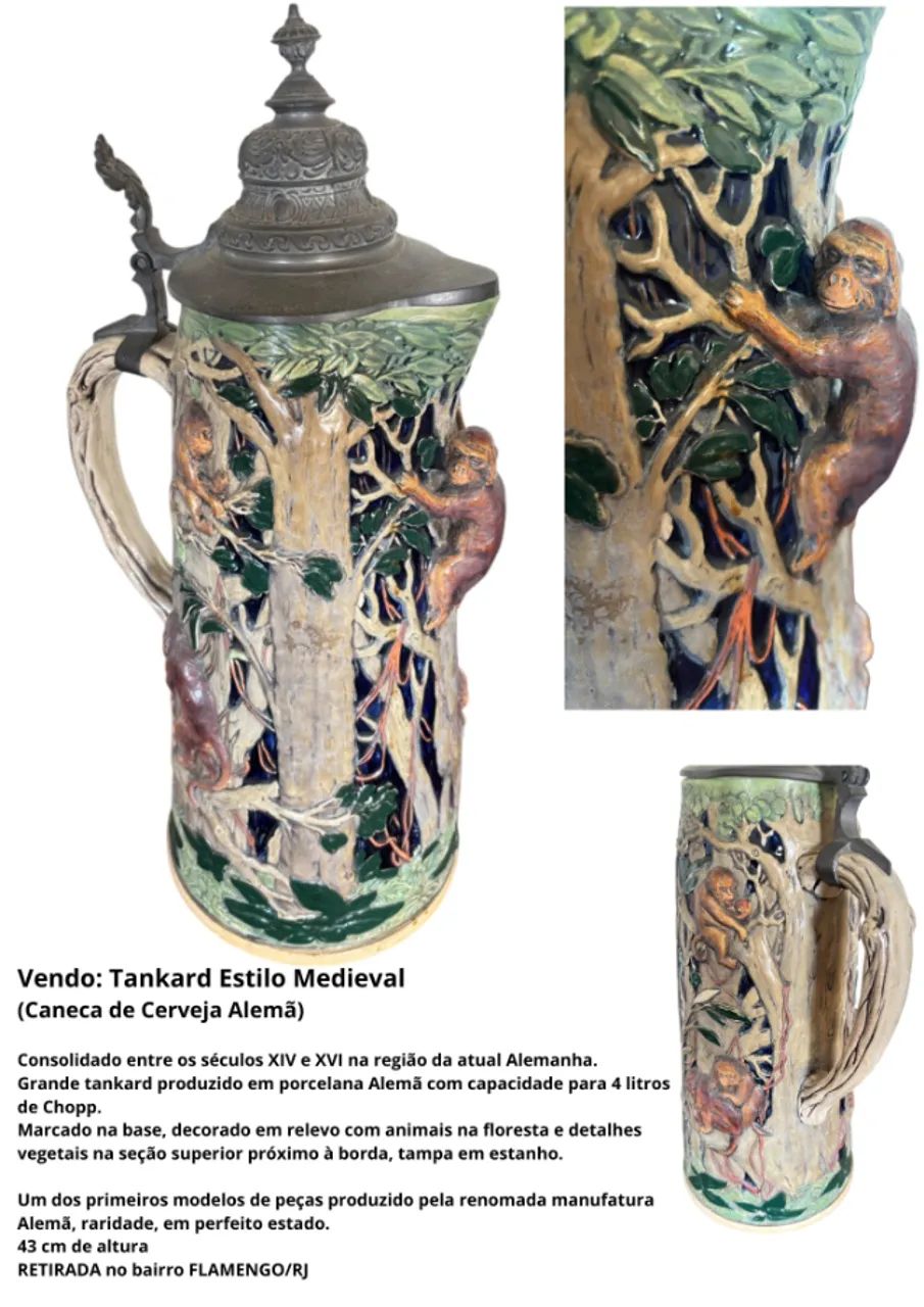  Tankard Estilo Medieval (Caneca de Cerveja Alemã)