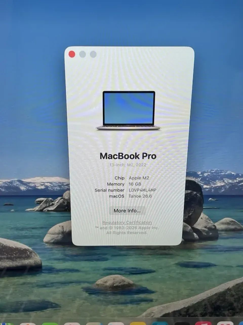 Apple Macbook Pro M2 2022 A2338 10 Core 16gb Ram 512gb Usado