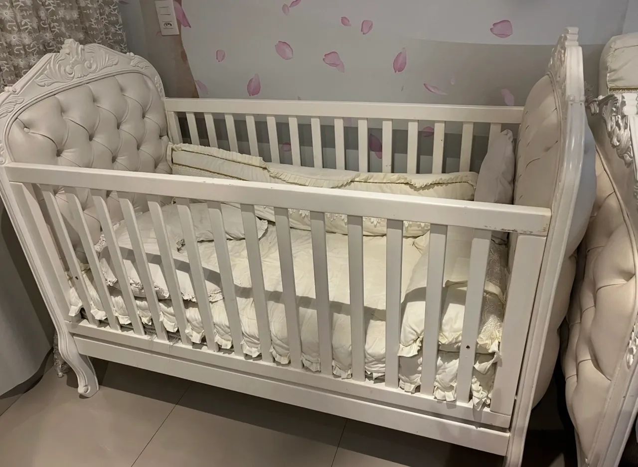 Quarto bebê provençal berço e cama da babá - Foto 3